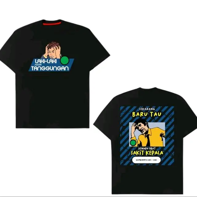 T SHIRT LAKI LAKI SEJUTA TANGGUNGAN KAOS DISTRO KATA KATA SEKARANG BARU TAU OBAT SAKIT KEPAL COTTON COMBED 24 S Baju Pria Lembut