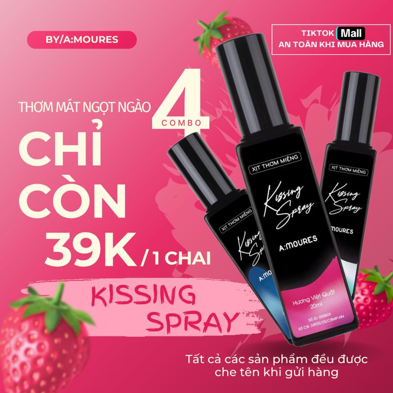 Xịt Thơm Miệng Kissing Spray Wolf ON Hương Trái Cây Bạc Hà Thơm Mát Sảng Khoái…