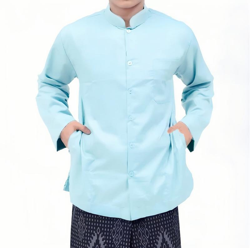 Product Introduction of Koko haibah baju koko habib dewasa lengan panjang saku samping bahan katun poli adem produk lokal koko ammu ibrahim untuk Putih Cokelat Hitam baju koko modern nyaman 31