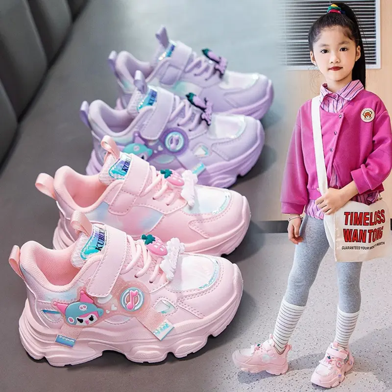 Giày thể thao bé gái, giày đi học bé gái họa tiết kuromi có đèn mẫu mới nḣất GG50 0