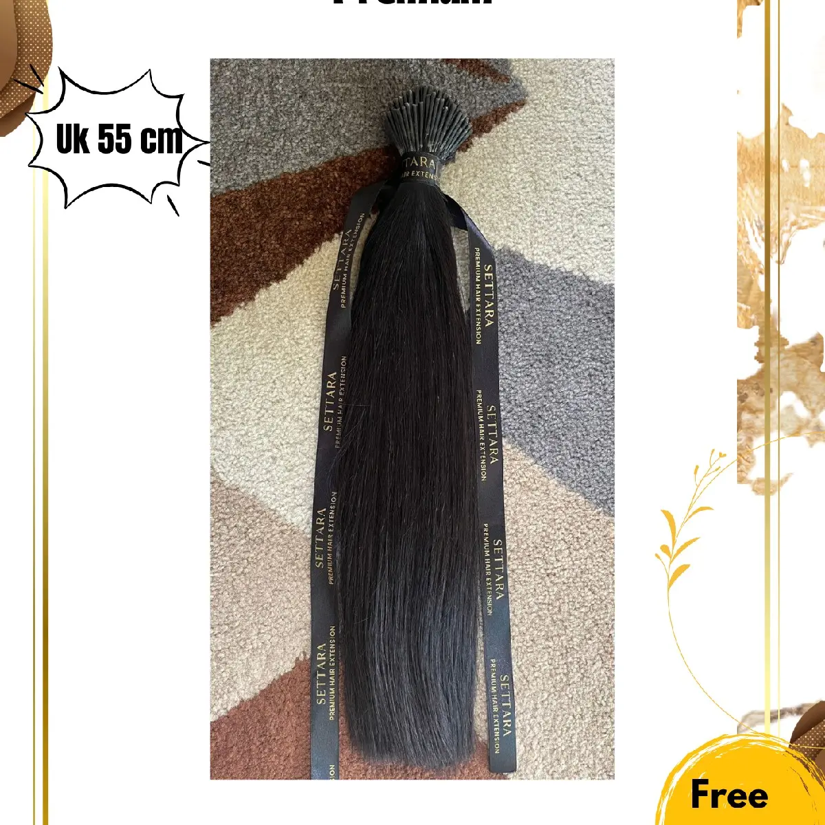 Rambut Sambung Premium Hitam Smoothing Uk 55 cm
