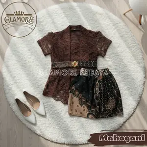 GLAMORE Baju Kebaya Anak Perempuan Kutu Baru Rok Pendek Full Furing Usia 0 Sampai 8 Tahun Wisuda TK SD