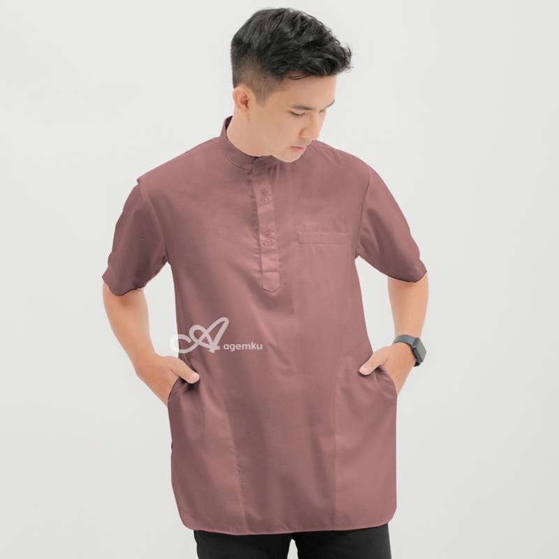 Rayyan Kemeja Koko Cottonsilk Basic Polos Pria Lengan Pendek tersedia BIG SIZE BESAR 2