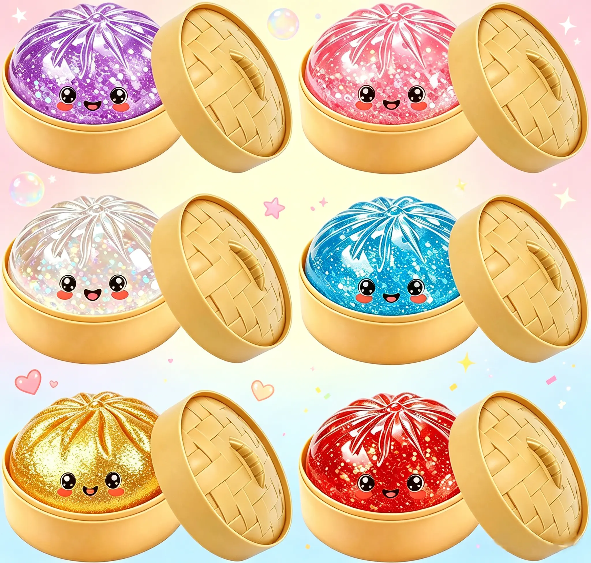 Squishy Dumpling Bakpao Mochi Viral TikTok Mainan Anti Stres, Slow Rising Empuk Lentur Tidak Mudah Robek Fidget Sensory Toy, Hadiah Ulang Tahun Anak & Dewasa Kemasan Premium sticky