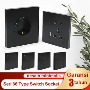 Saklar Dinding Tipe 86 hitam Saklar Lampu Modern Universal Soket Colokan -- Inbow Putih