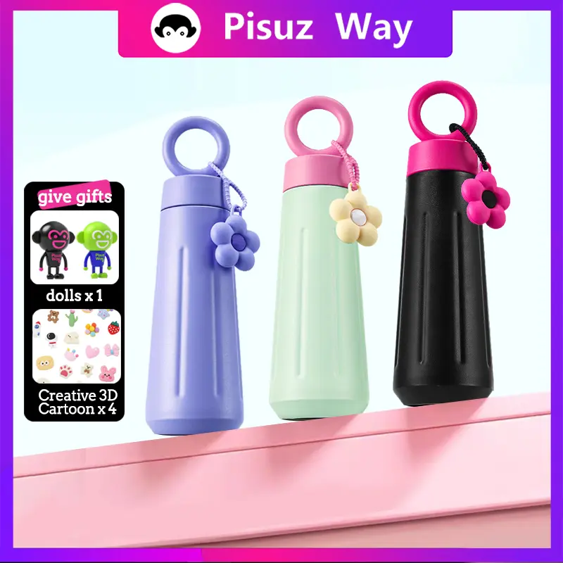 【Pisuz Way】316 stainless steel cold water bottle 450ml beautiful color latest trend lazy snowman cup school essential water cup suitable for women portable water bottle