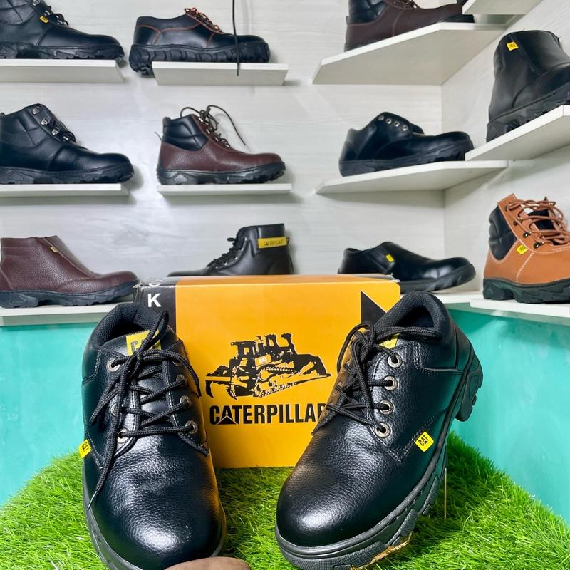 SEPATU SAFETY LOW TALI HITAM UJUNG BESI SEPATU KERJA PROYEK SLIP ON 5