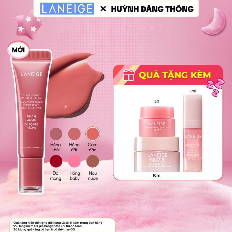  LANEIGExHUỲNH ĐĂNG THÔNG  Son Dưỡng Có Màu Môi Căng Bóng Rạng Rỡ Laneige Glaze Craze Tinted Lip Serum 