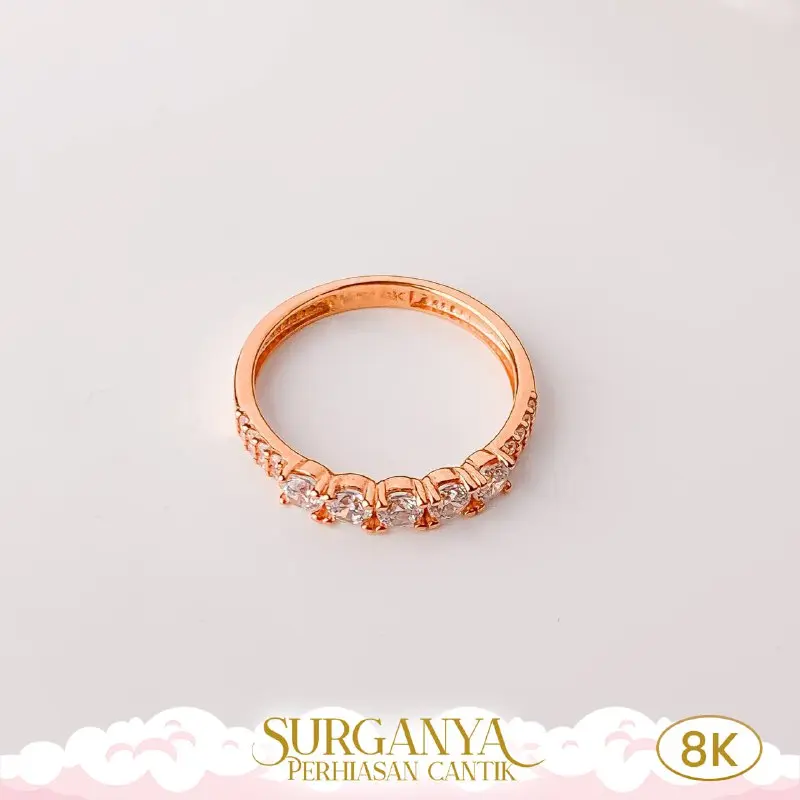 Cincin UBS Model List Variasi Permata Kadar Muda 8K Macan Gold 2