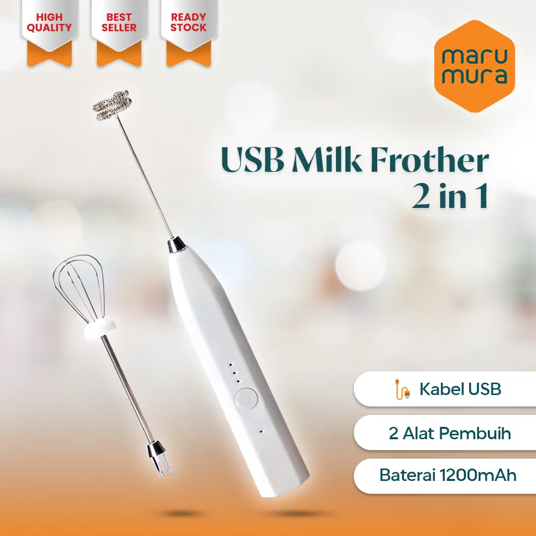 Marumura 2 in 1 USB Milk Frother | Hand Mixer Mini | Electric Whisk