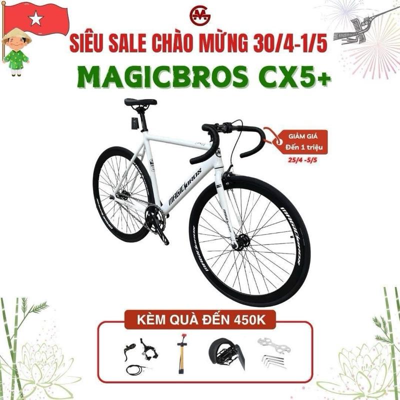 Xe đạp Fixed Gear Magicbros CX5 PLUS 2025 new khung nhôm không mối hàn Sports tặng tráp phanh phụ bơm đồ lắp... ib shop hỗ trợ free ship