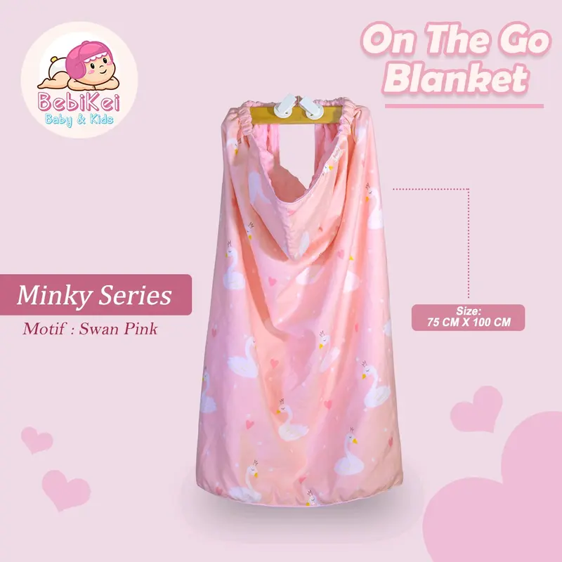 On The Go Blanket Minky Series BebiKei Hoodie Blanket | Selimut Bayi | selimut OTG 1