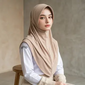 Hijab Bergo Sport Sekkolah Pet Tebal Size M/Hijab Instan Pet Tebal
