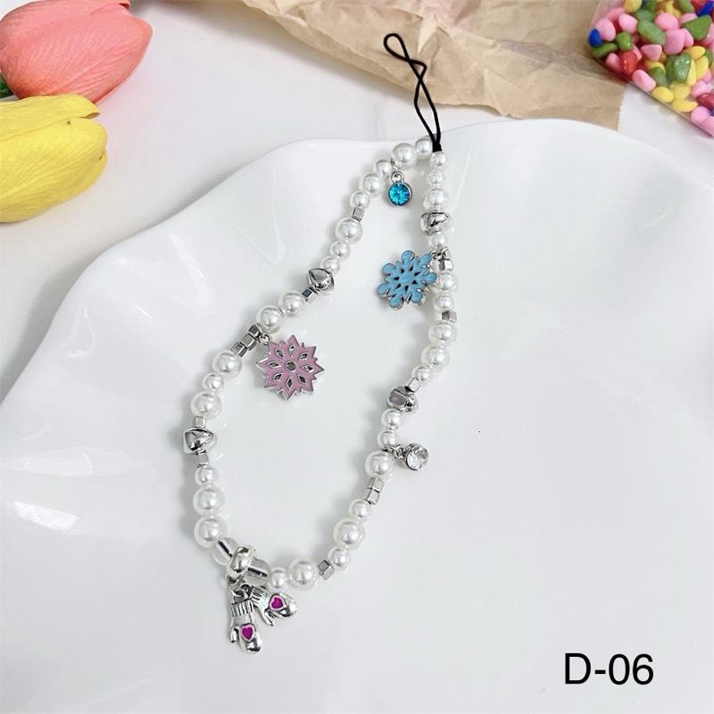 Dây treo điện thoại di động sang trọng, dây chuyền đeo cổ tay đính cườm, cầm tay mặt dây chuyền chống thất lạc 8
