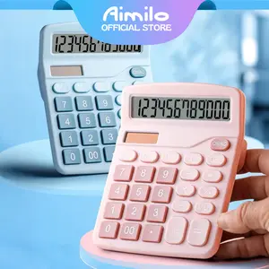 [READY] Aimilo Kalkulator Digital 12-Bit Dual Energi Baterai dan Energi Surya Caclulator Check Double Power Plastik