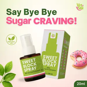 Vityuu Sweet Block Mouth Spray 20ml - Spray Herbal dengan Ekstrak Gymnema Sylvestre & Stevia Alami untuk Menonaktifkan Rasa Manis