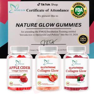 【FDA APPROVED】 Nature Glow 60PC Glutathione Collagen Gummies APPLE CIDER Vinegar Gummies strawberry flavor cranberry flavor APPLE FLAVOR