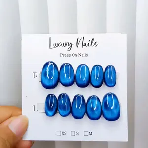 Luxury Nails Press On Nails Cat Eye Free Perlengkapan Kuku