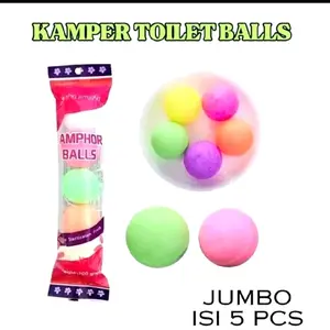 Kapur / kamper bulat penghilang bau untuk toilet 1 pak isi 5 pcs