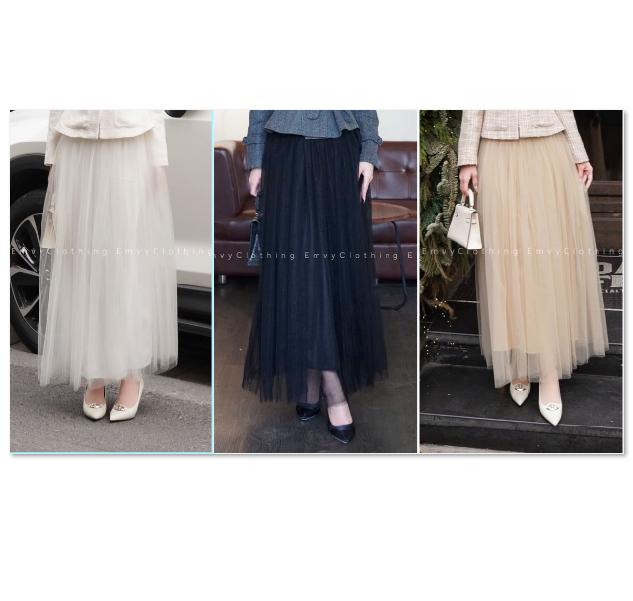 EV104-Emvy Clothing CHÂN VÁY LẺ Chân váy lưới bồng bềnh nhẹ nhàng thanh lịch