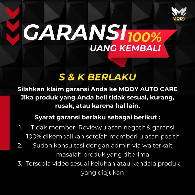MODY Paket Hemat Penghitam Pengkilap Penghilang Baret Body Motor Mobil Dasboar Helm Kasar Permanent 7