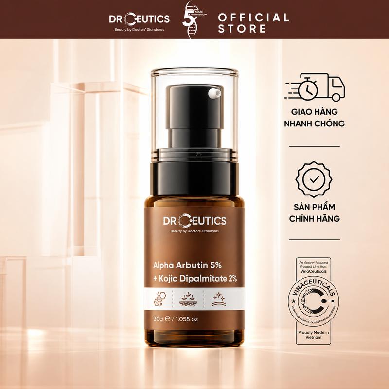 DRCEUTICS Tinh Chất Alpha Arbutin Làm Sáng Da Mờ Nám Alpha Arbutin 5% Và Kojic Dipalmitate 2% 30g