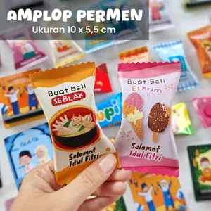 isi 50 pcs & isi 20 pcs MIX MOTIF / Amplop lebaran Permen Amplop THR