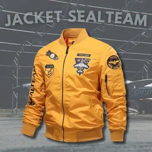 Appung Jaket Bomber Logo Patch Sealteam Full Bordir Gagah Tebal Parasut Waterproof Lembut