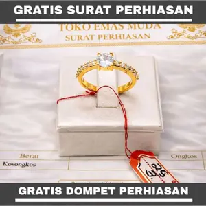 Cincin Baris Baru Permata Lapisan E.M.A.S Muda Asli Gratis dompet Dan Surat Perhiasan Dari toko