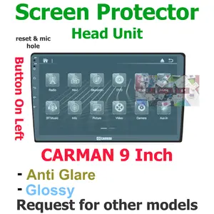 carman 9 inch head unit android screen protector guard left button