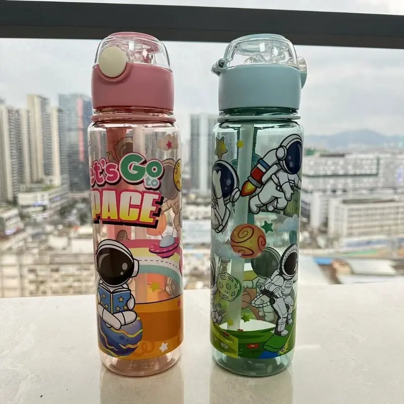 Momwell Botol Minum Anak 700ML BPA Free Anti Bocor Sport Bottle Kids Botol Air Motif Astronot SC01 tumbler  kopi botol tumbler tahan panas dingin  import 5
