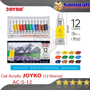 [Kado Akhir Tahun] Cat Akrylic Joyko ACC 5 12 Warna Combo / Acrylic Color Paint 12 w ACC-5-12 / set 12 Colours 5 ml