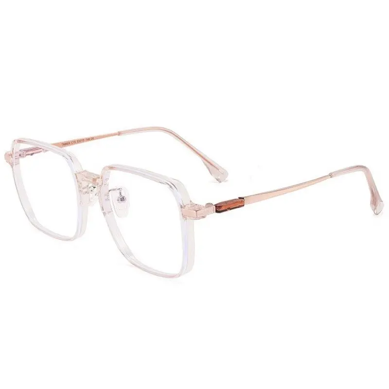 Kacamata miopia mode retro persegi membuat wajah tampak lebih kecil perlindungan radiasi -0,25 ~ -3,25 kacamata hitam unisex ringan dan nyaman 2055-1 C 4