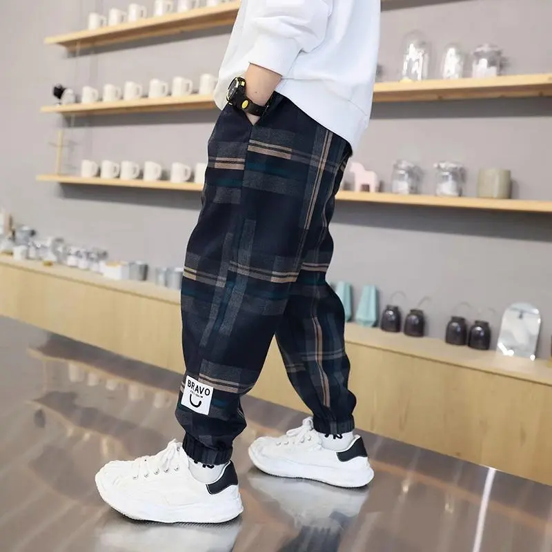 Stock Up on Ready-to-Ship Children's Checked Pants for Winter