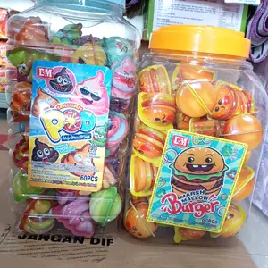 permen marsmallow 1 toples isi 60 pcs