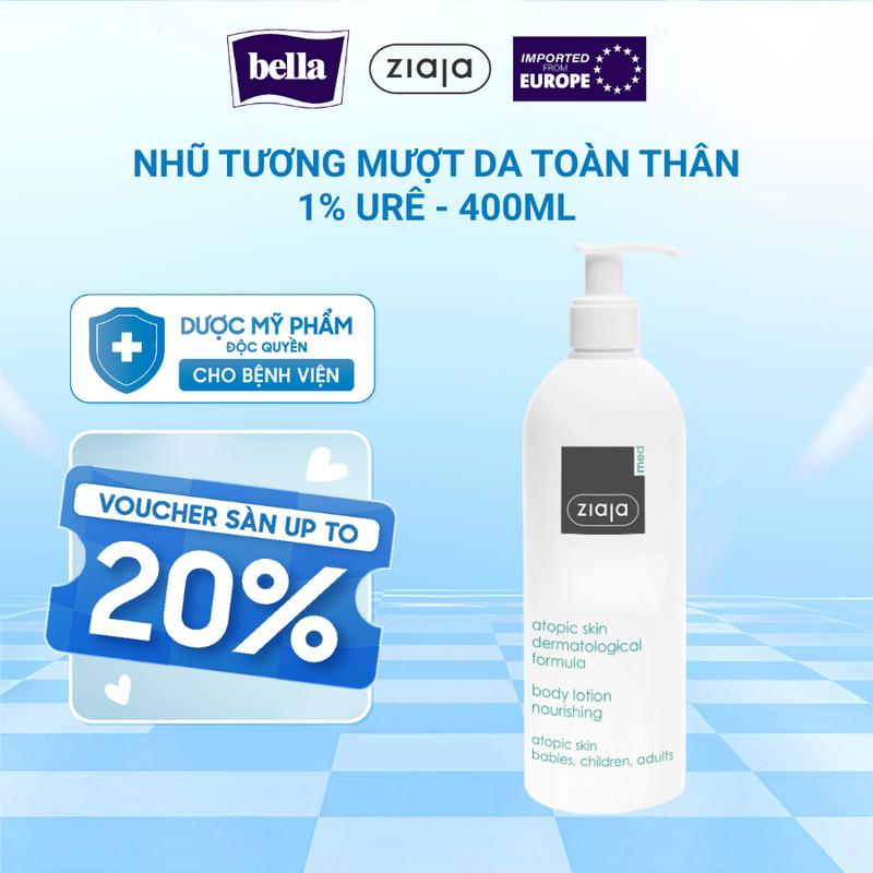 Nhũ Tương Mượt Da Toàn Thân 1% Urê Ziaja Med 400ml Giúp Làm Dịu Nhẹ & Dưỡng Ẩm Giảm Khô Da