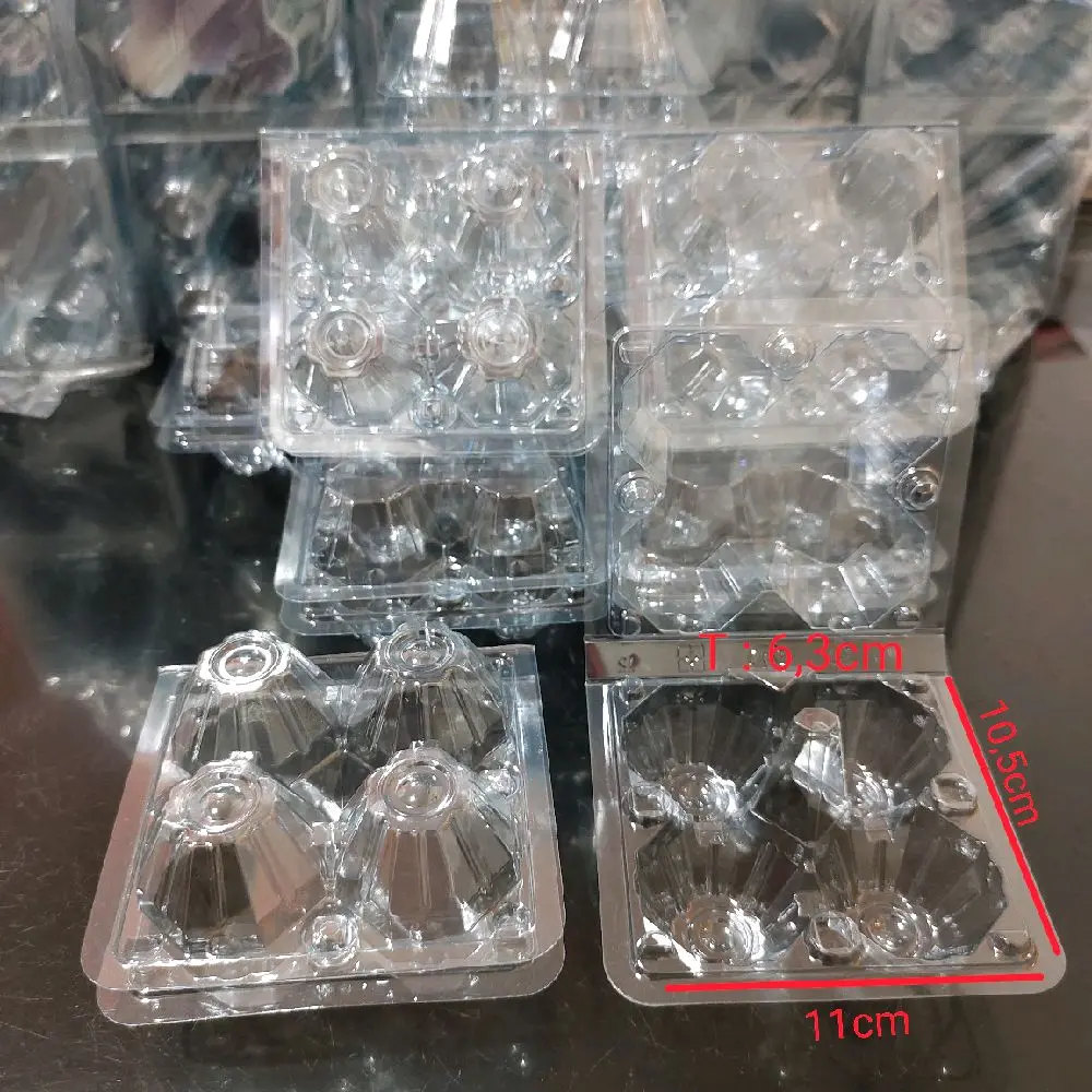 Plastik Mika 4 Telur + Kancing Pengunci / Mika Egg Tray isi 4 Telor Bahan Tebal