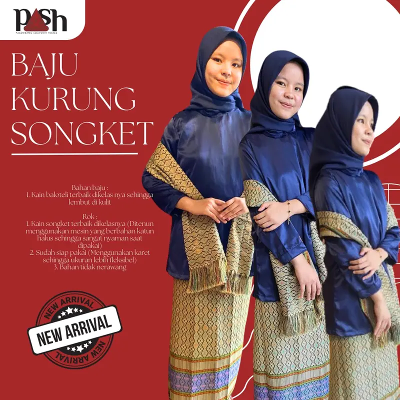 Songket PaSH - Set Baju Kurung Rok Songket dan Selendang | Baju Kurung Melayu Atasan Dress 5