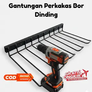 Gantungan Perkakas Bor Dinding Besi Kuat | Rak Alat Tukang Organizer | Holder Peralatan Bengkel