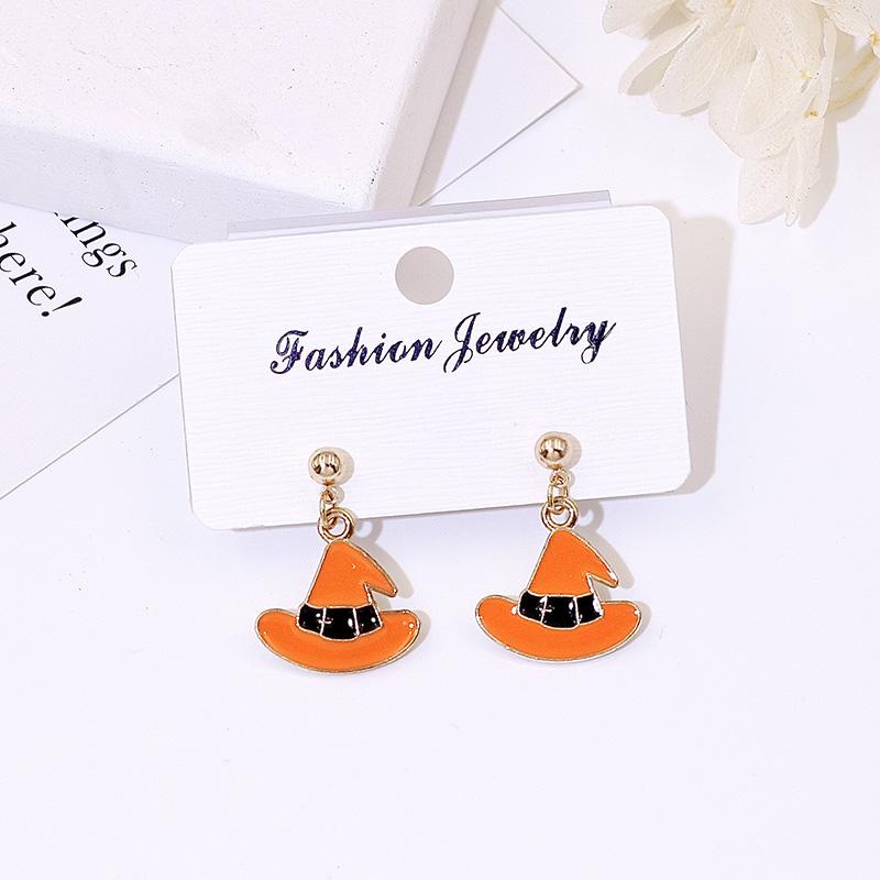 Product Introduction of 925 Silver Needle Halloween Earrings for Women Students Ghost Pumpkin Witch Pendants Drop Ear Jewelry 21