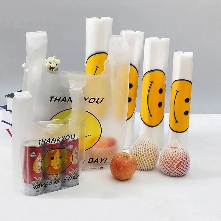 50 PCS Thank You Printed Plastic Bag Smile Face 45pcs Sando bag Transparent Clear with handle