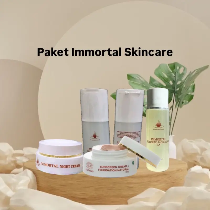 Paket Immortal Skincare | Cream lengkap Facial Hitam Perawatan Muka Pencerah Moisturizer Pelembab Wajah 0
