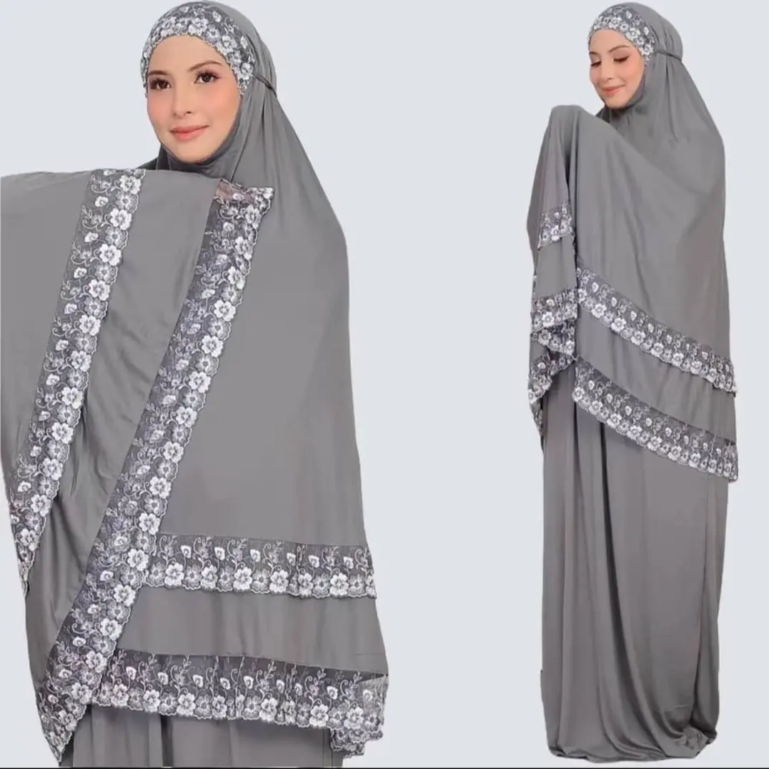 Telekung Double Lace 2 Layer - STANDARD SIZE