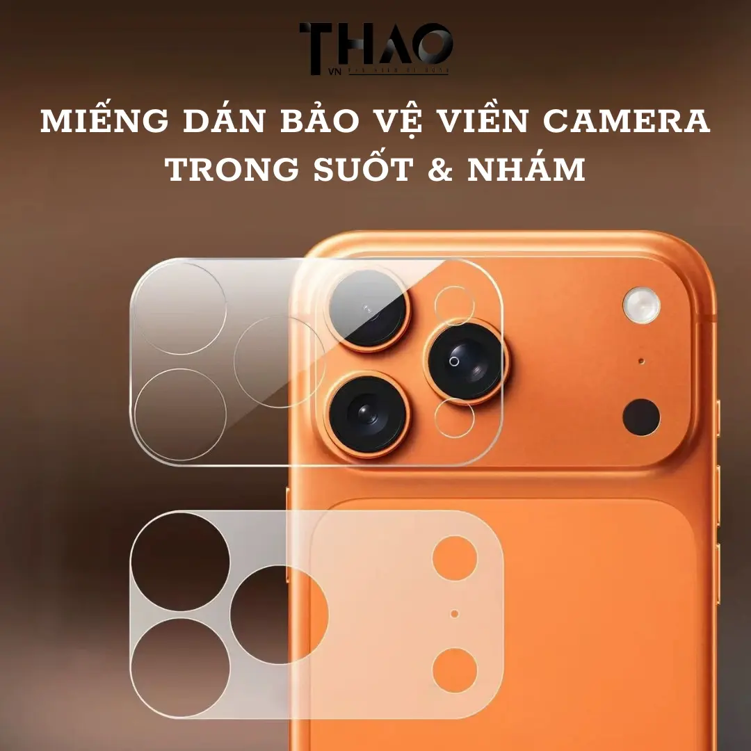 Combo 2 miếng dán bảo vệ viền camera SPINO dành cho iP 17 Series, miếng dán nhựa mỏng hỗ trợ chống trầy xước