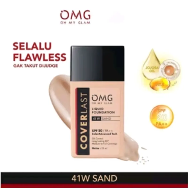 OMG Coverlast Liquid foundation SPF 20 PA++ 20 ml / Alas bedak / oil control Long lasting BPOM 4