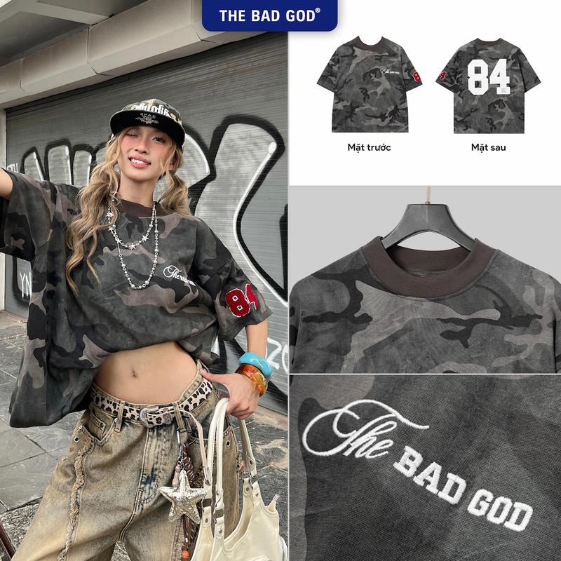 Áo Thun Cổ Tròn Nam Nữ The Bad God Divine Camo