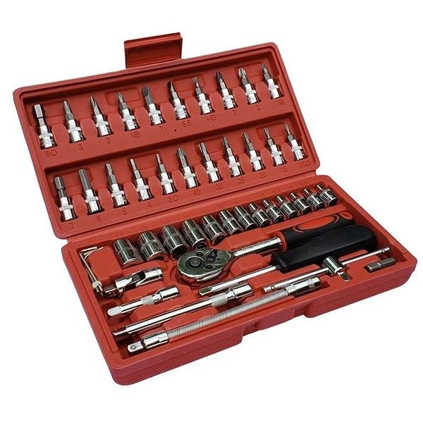 Bộ Dụng Cụ 46 Chi Tiết LOẠI NHỎ 1/4 Chuyên Sửa Chữa Gia Dụng Có Hộp Đựng Tiện…