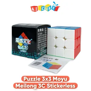 Mainan Anak Puzzle Cube 3x3 Moyu Meilong 3C Stickerless