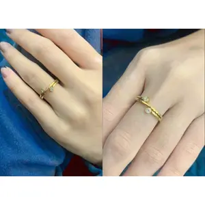 Cincin titanium wanita mata solitaire anti karat garansi 100% Real pict new arrival/cincin titanium korean style rings