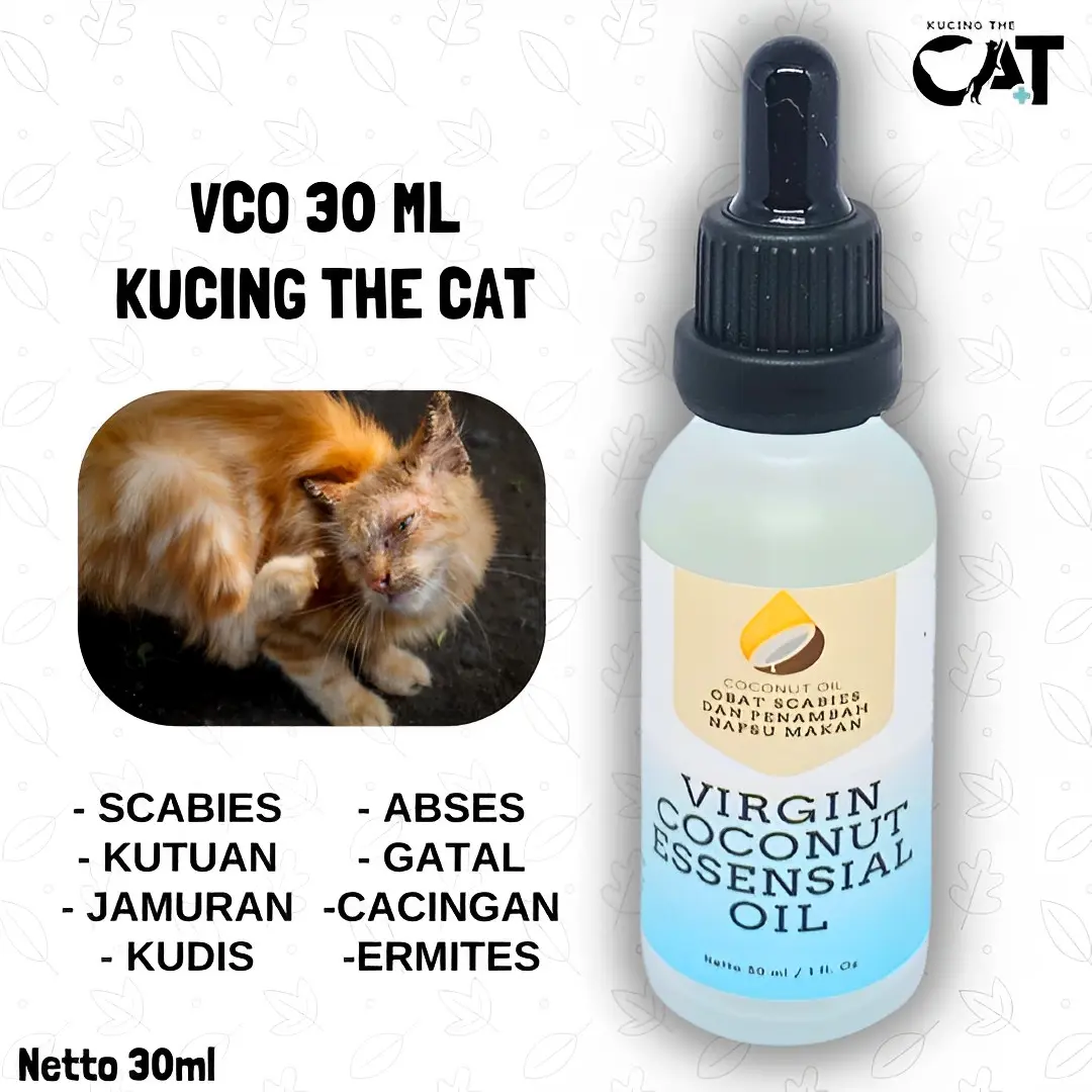 VCO Kucing - Minyak VCO untuk Obat Jamur Skabies Kucing Anjing Kelinci / Virgin Coconut